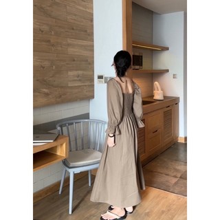 𝐒𝐢𝐧 𝐝𝐫𝐞𝐬𝐬: Đầm tay bồng linen dáng dài