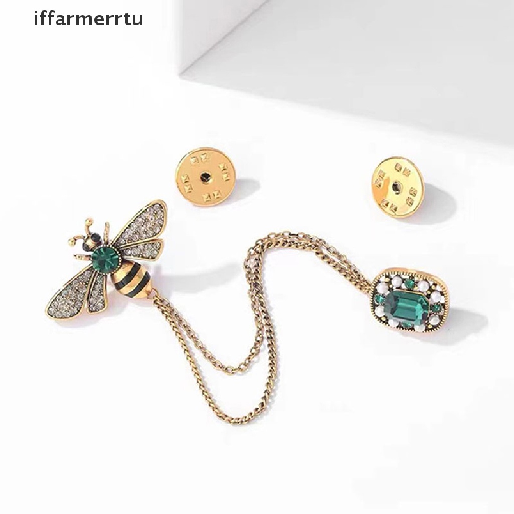 Ghim Cài Áo Hình Chú Ong Đính Đá Pha Lê Tráng Men Phối Tua Rua Thời Trang Cho Nam Và Nữ
