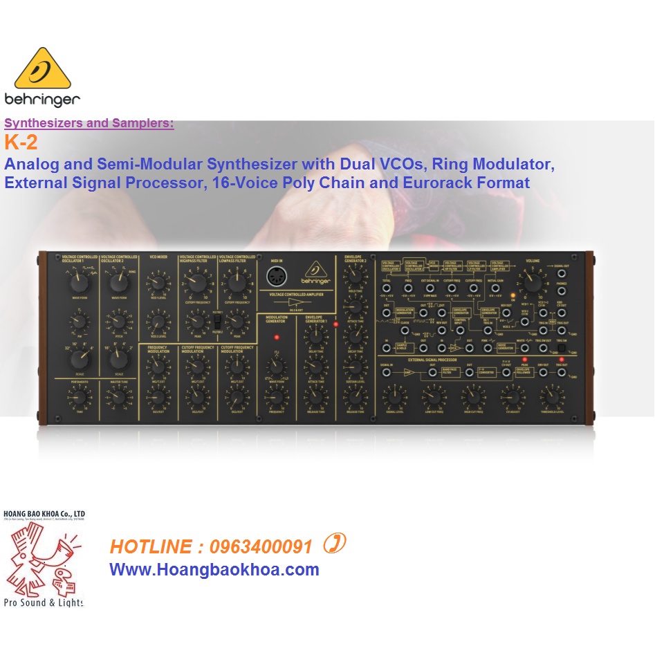 K-2 Analog Synthesizer Behringer - Bộ Tổng Hợp Tiếng Behringer
