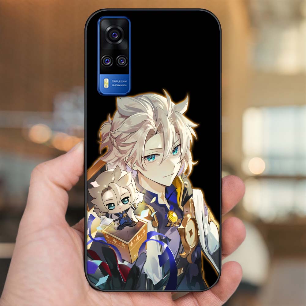 Ốp lưng Vivo Y51S viền đen in hình Albedo Genshin Impact