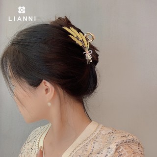 Kẹp Tóc Càng Cua Hình Bông Lúa Đính Đá Kim Cương