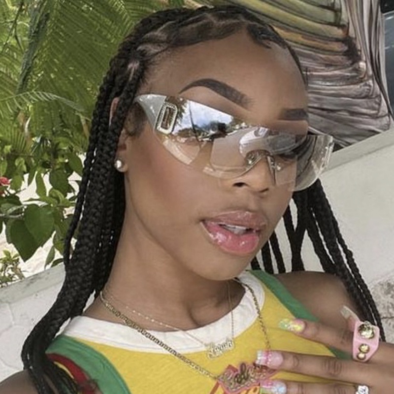 (YUZHU) Kính Râm Thời Trang Không Gọng D Y2K Babes Phong Cách Phương Tây Cho Nữ