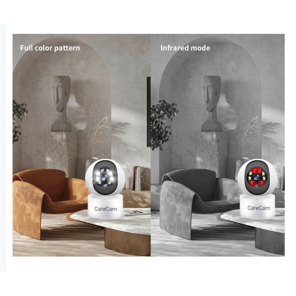 Camera wifi Carecam V5Pro 3.0MP phiên bản 2023 , Đàm thoại 2 chiều, chạy app: carecampro