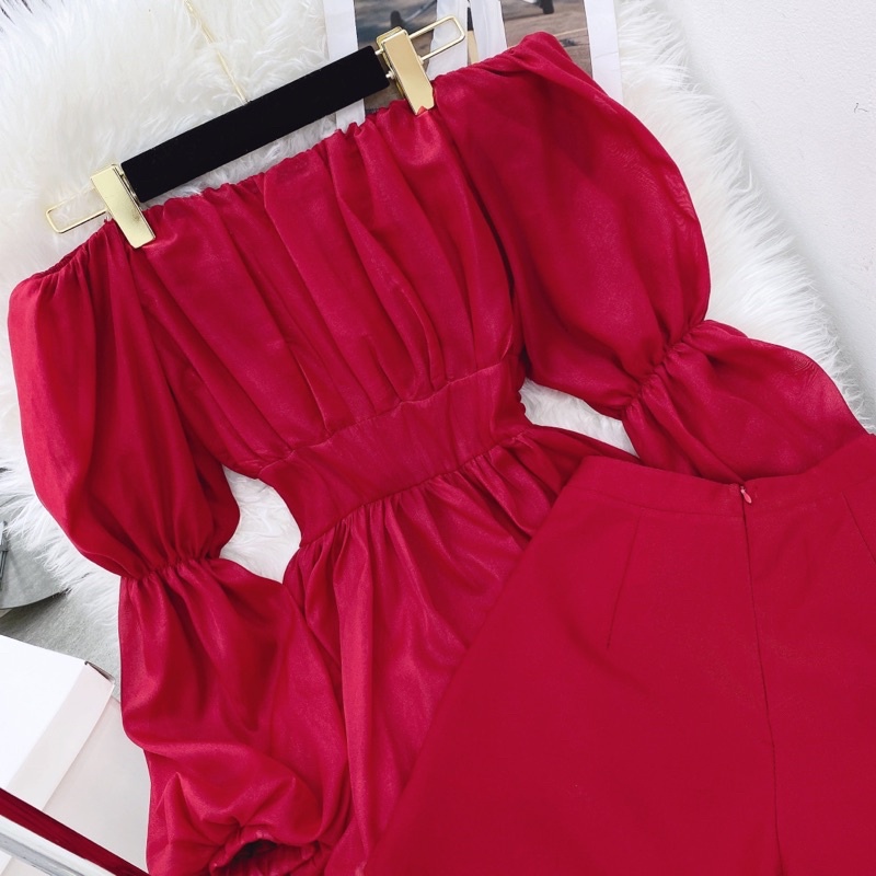 SET ÁO BẸT VAI TAY KHÚC BO EO + QUẦN SHORT (TH)