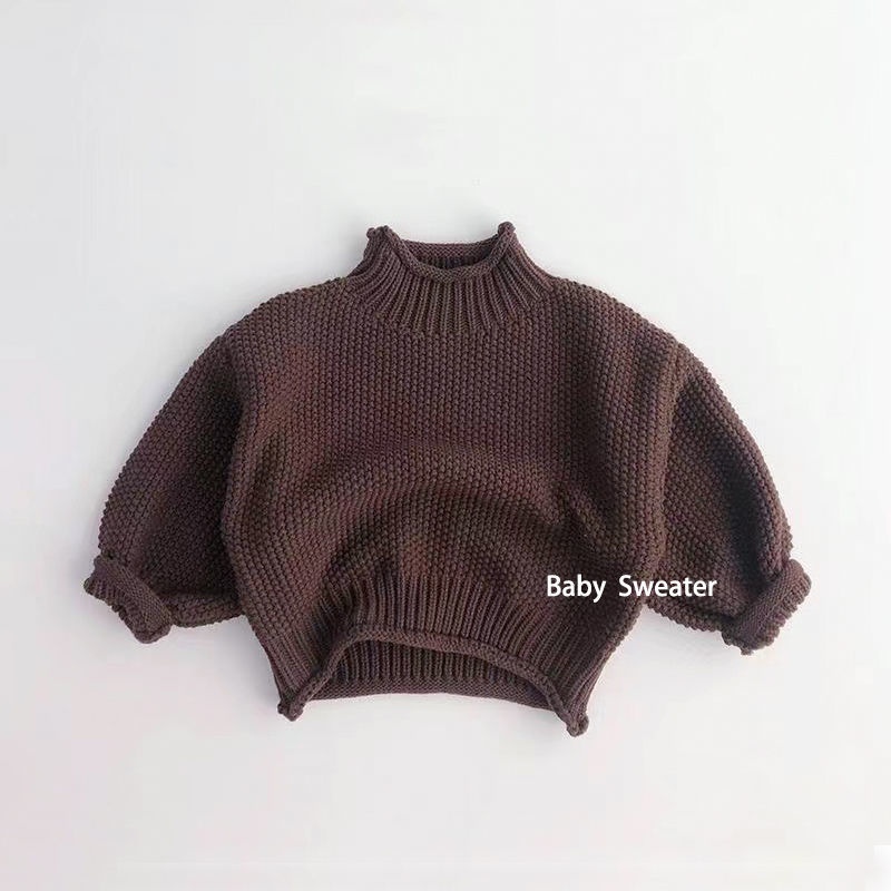 Áo Sweater Dệt Kim Cổ Cao Thời Trang Thu Đông Mới Cho Bé Trai Và Gái