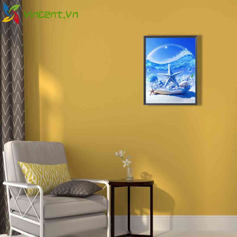 Tranh Đính Đá Kim Cương Toàn Bộ 5D DIY Hình Bãi Biển