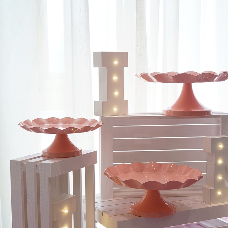 [Hàng Sẵn] Kệ bánh sinh nhật - Khay Đựng bánh kem / Cupcake / Trái Cây / Bánh kẹo Trang Trí Tiệc Cưới/Sinh Nhật Màu Hồng【Utah054】