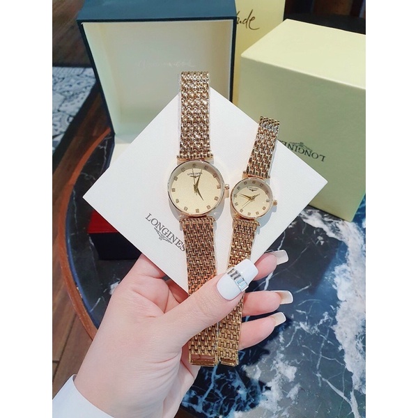 Đồng hồ LONGINES COUPLE mặt kính sapphire chống xước lịch lãm sang trọng BH 12 tháng