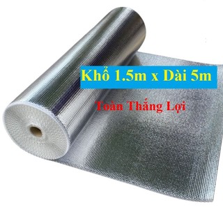 ( Khổ cao 1.5m x Dài 5m) Tấm cách nhiệt chống nóng 2 lớp mặt bạc, túi khí cách nhiệt chống nóng mái nhà mái tôn