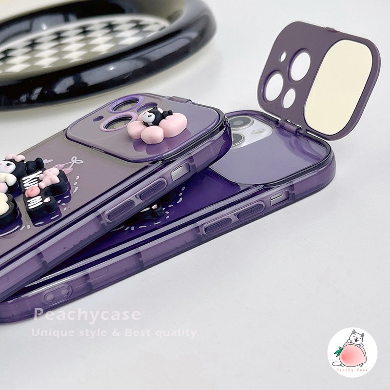 Ốp Điện Thoại TPU Mềm Có Gương Trang Điểm Hình Kouromi 3D Cho iPhone 14 13 12 11 Pro Max Xr Xsmax 13pro