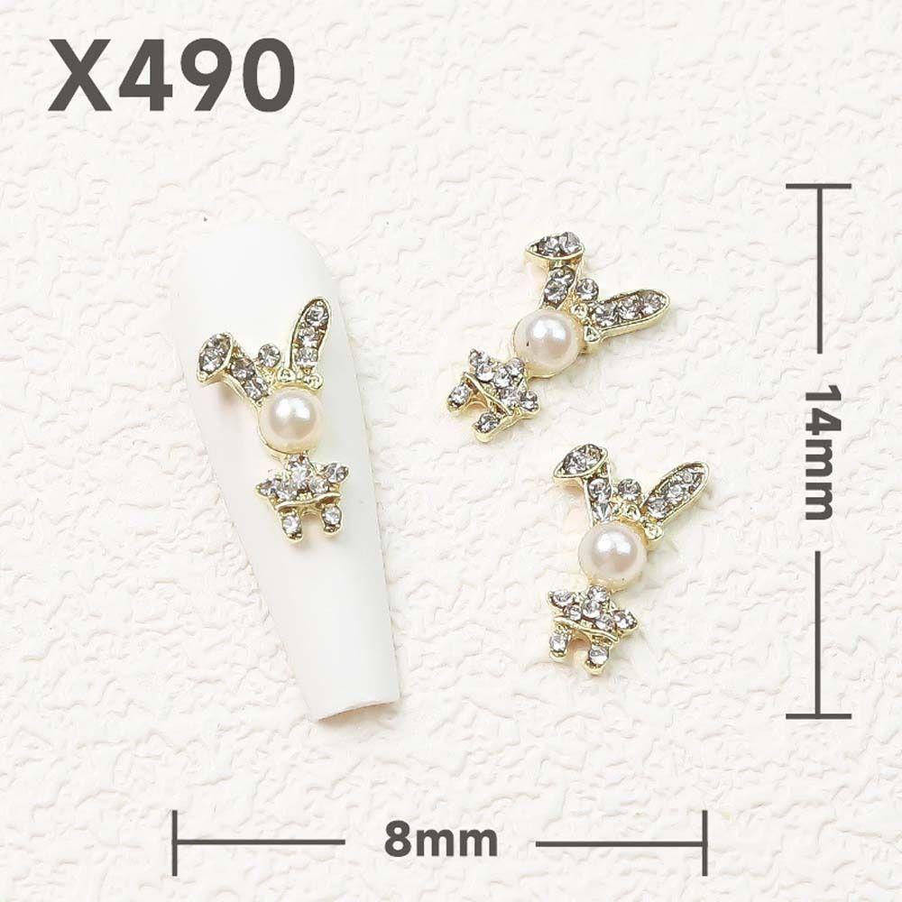 LOMBARD Phụ Kiện Trang Trí Móng Tay 3D Hình Thỏ Dễ Thương