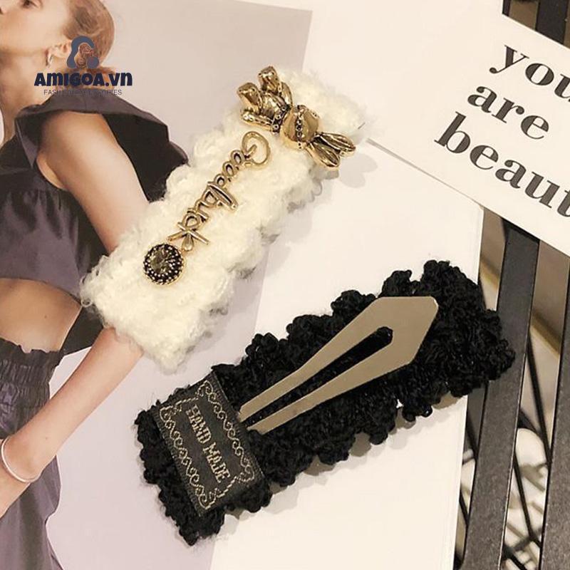 ✨✨Kẹp tóc vải lông thỏ phong cách Hàn Quốc thời trang thu đông