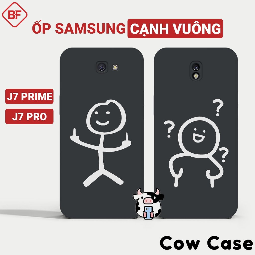 Ốp lưng Samsung J7 Prime, J7 Pro cạnh vuông Basefast | Vỏ điện thoại SS galaxy bảo vệ camera toàn diện BC6
