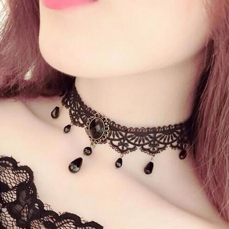 Vòng Cổ Ren Nhiều Lớp Đính Pha Lê Xinh Xắn