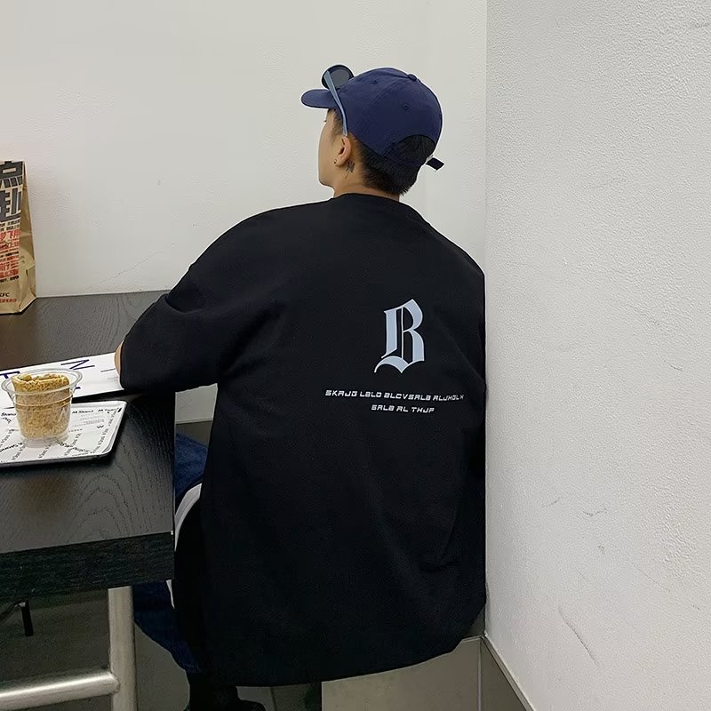 Áo Thun Tay Ngắn Cổ Tròn In Chữ Phong Cách hip hop Đường Phố Cho Nam size M-5XL