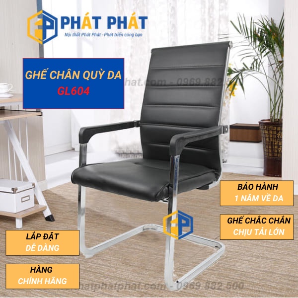 Ghế chân quỳ da đệm dày Phát Phát, ghế quỳ da làm việc văn phòng chính hãng - GL604