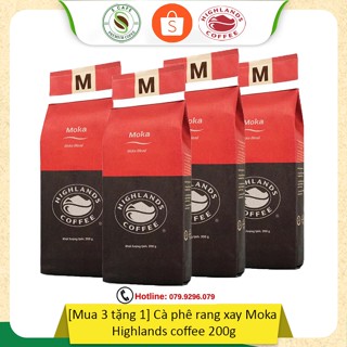 Mua 3 gói tặng 1 gói Cà phê Rang xay Moka Highland Coffee 200g