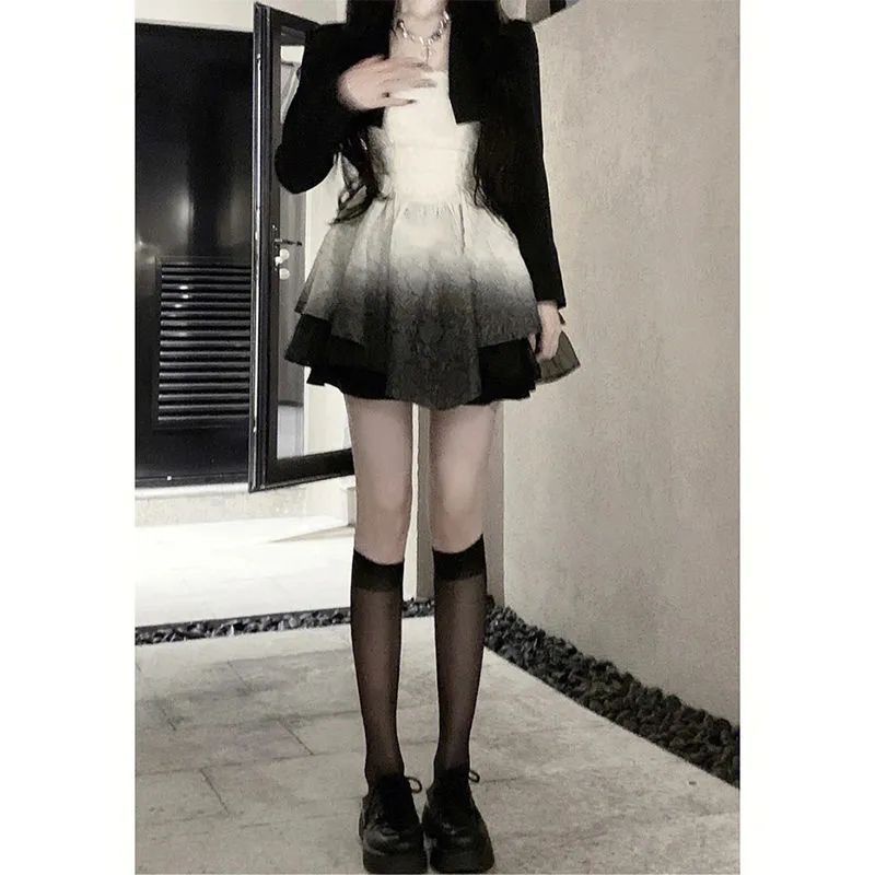 Bộ Áo Khoác suit Dáng Ngắn + Đầm Hai Dây Thời Trang Mùa Thu 2022 Mới Mẻ Cao Cấp Dành Cho Nữ