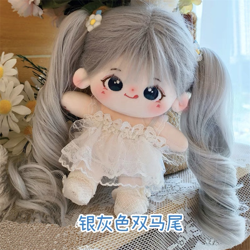 Tóc Giả Xoăn Dài 20cm Bằng cotton Lụa Nhiều Màu Sắc Cho Búp Bê