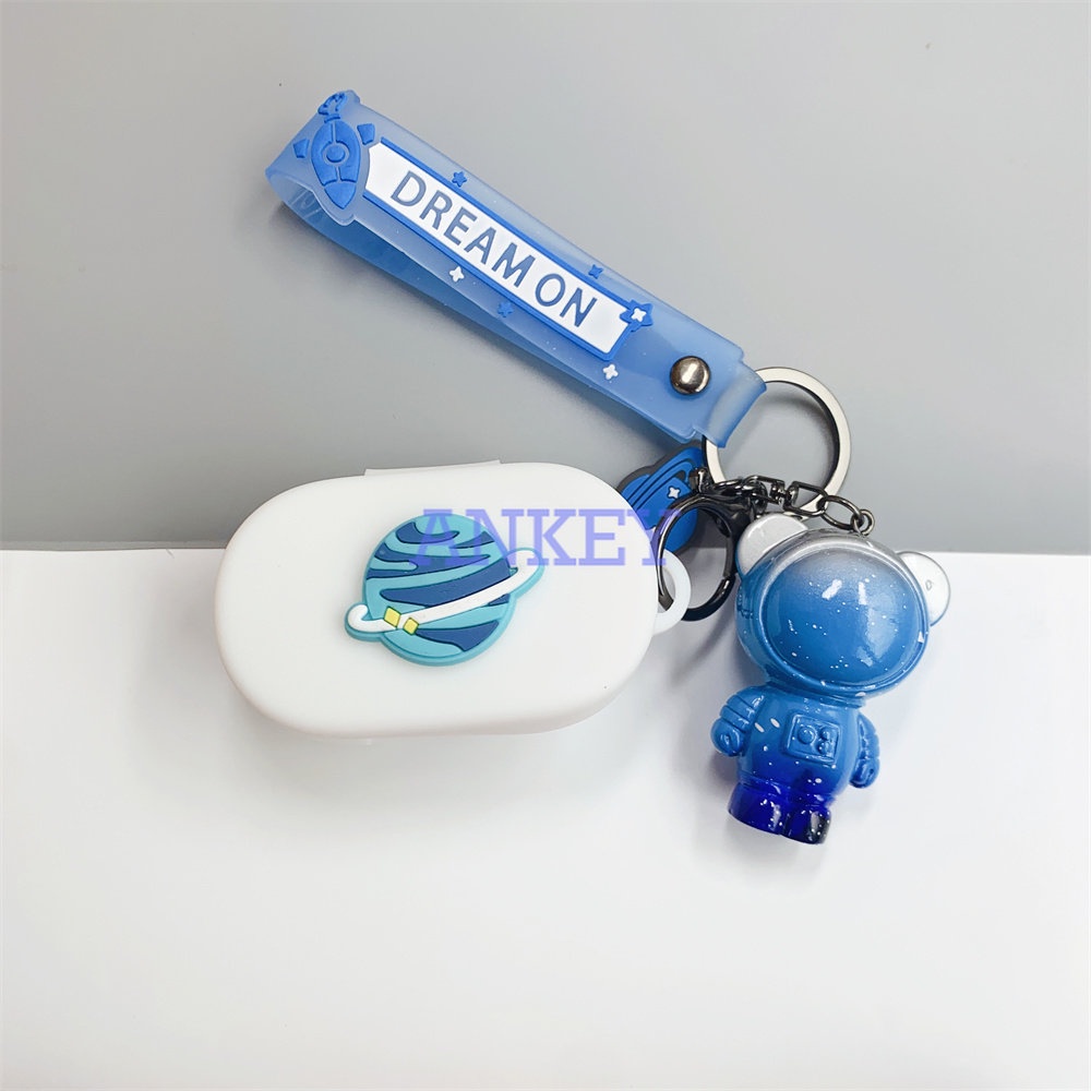 Sony Ambie AM-TW01 XB700 C500 Vỏ Bảo Vệ Hộp Sạc Tai Nghe Sony Ambie AM-tw01 WF-XB700 WF-C500 Bằng Silicon Chống Sốc Chống Thấm Nước Hình Gấu Trắng Phi Hành Gia Kèm Móc Treo