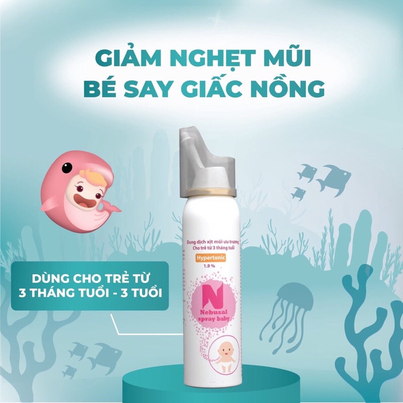Nebusal Spray Baby1,9 % - Dung dịch xịt mũi ưu trương