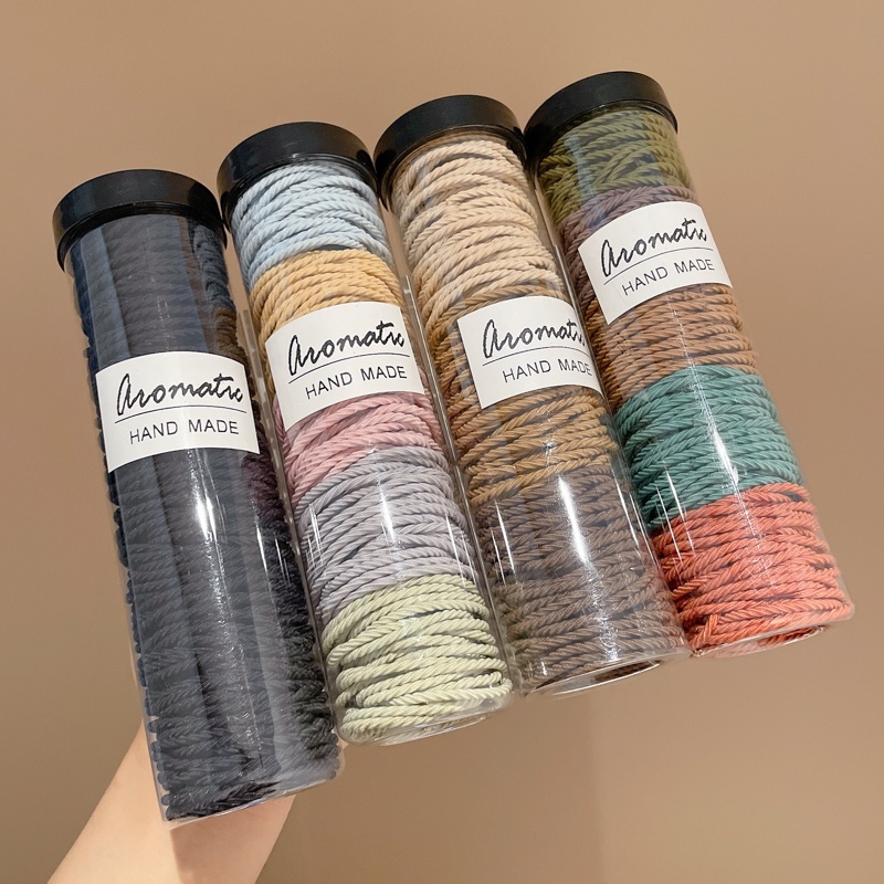 Set 100 Dây Buộc Tóc Cao Su Co Giãn Kiểu Dáng Đơn Giản Mới