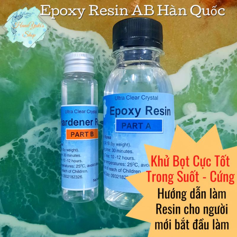 Keo Epoxy Resin 3A 1B Hàn Quốc khử bọt cực tốt - trong suốt