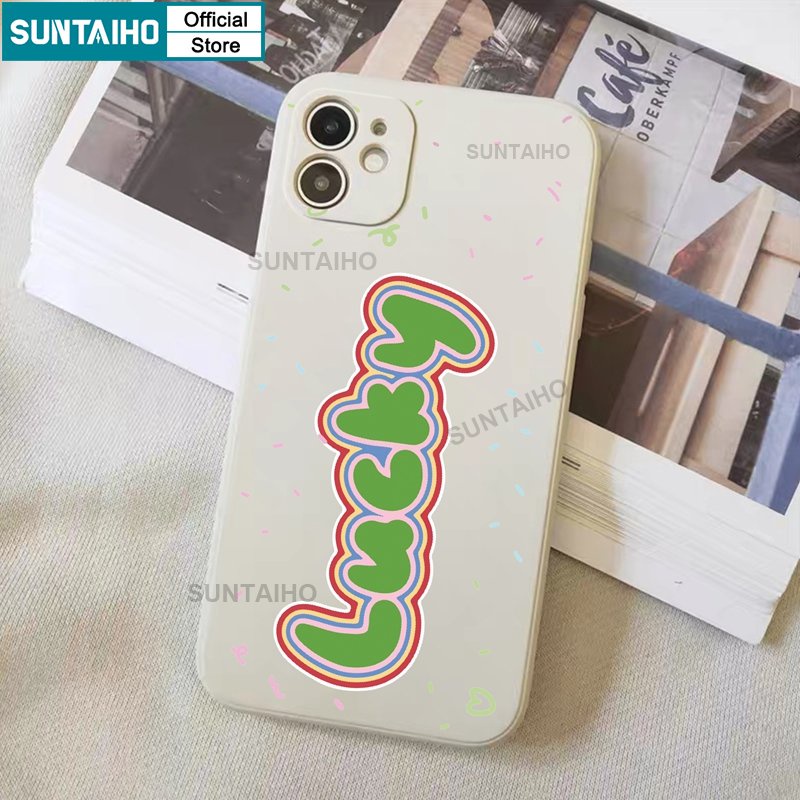 Suntaiho Ốp lưng iphone Ốp Điện Thoại mềm chống bụi họa tiết chữ thích hợp cho iPhone 14 Pro 11 Promax 12 13 XS Max 7 Plus 8 Plus