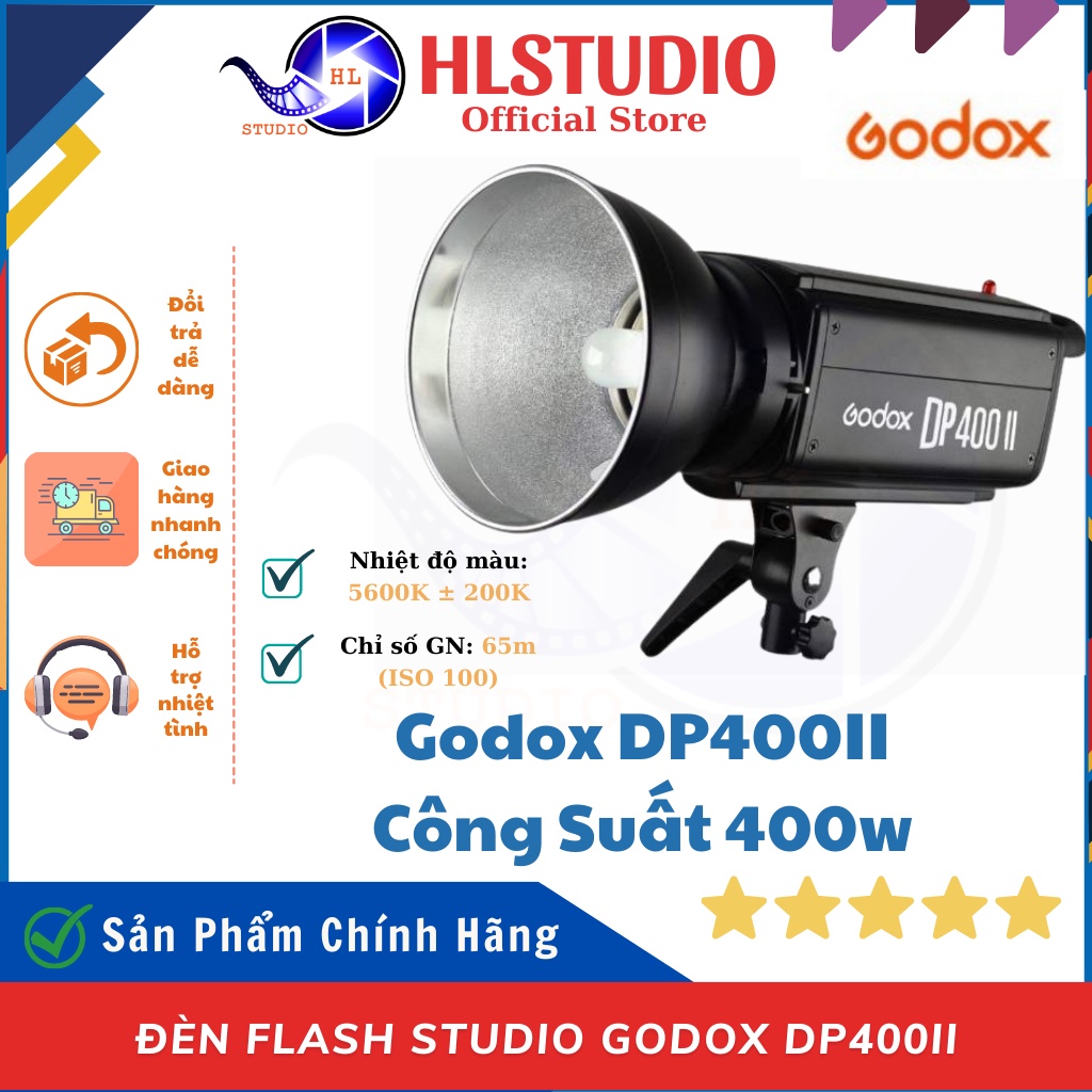 Đèn Flash Godox DP400II, Thiết Bị Chụp Ảnh Chuyên Nghiệp, Đèn Studio Siêu Sáng, Chất Lượng Cao HL Studio