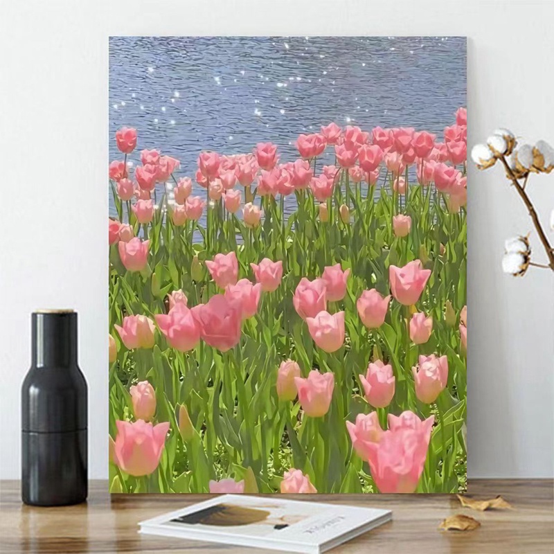 Nong Yang 30*40cm-tranh số hóa theo yêu cầu/tranh số hóa theo yêu cầu beautiful flowers/tranh tô màu theo yêu/tranh sơn dầu số /tranh số hoá theo yê