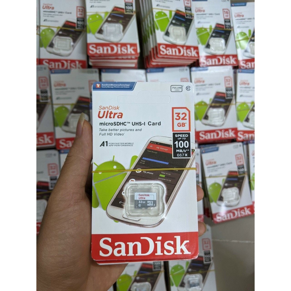 Thẻ nhớ MicroSDHC Sandisk Ultra A1 mang đến tốc độ đọc cực nhanh 120 MB/s - tốc độ ghi 10 ~ 15 MB/s