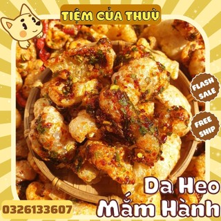 Dao heo mắm hành, da heo chiên giòn mắm hành, tóp mỡ mắm tỏi, tiệm ăn vặt thuỳ bùi