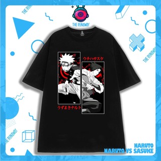 Áo phông naruto: naruto & sasuke cotton 100% cho nam / nữ