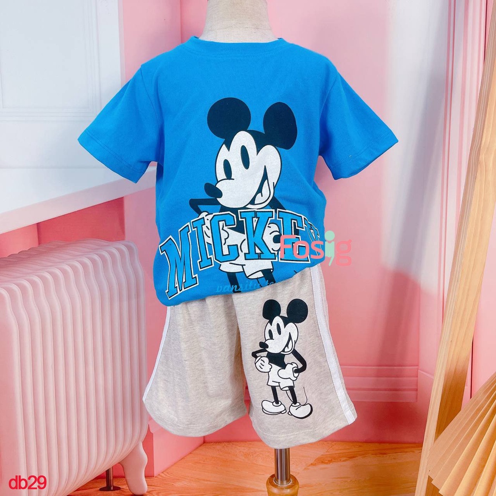 Set Đồ Bộ Ngắn Bé Trai GAP - Xanh Dương Mickey