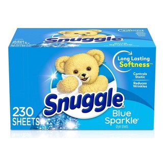 Hộp 80/120/200/230 Tờ Giấy Sấy Thơm Và Mềm Vải Snuggle Fabric Softener Dryer Sheets Blue Sparkle (Mỹ)