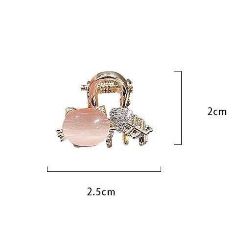 [Mới] Set Kẹp Tóc Mini Mái Kiểu Dáng Dễ Thương Đính Đá Hồng Nhân Tạo Cao Cấp Màu Hồng Ngọt Ngào Mã Số Mona 055