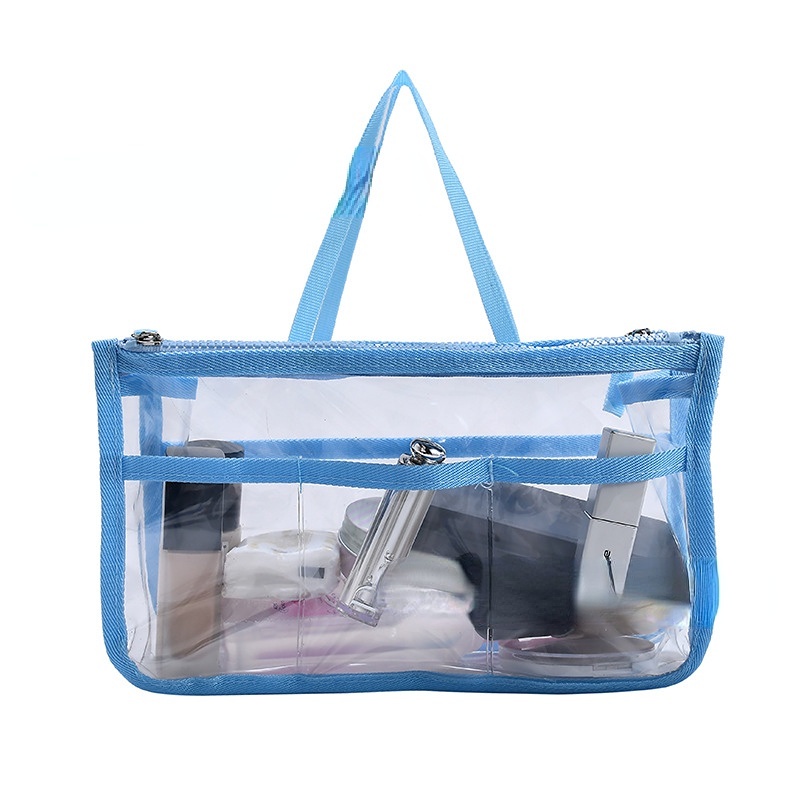 Túi Đựng Mỹ Phẩm Bằng EVA Trong Suốt Hai Lớp Có Khóa Kéo Tiện Dụng