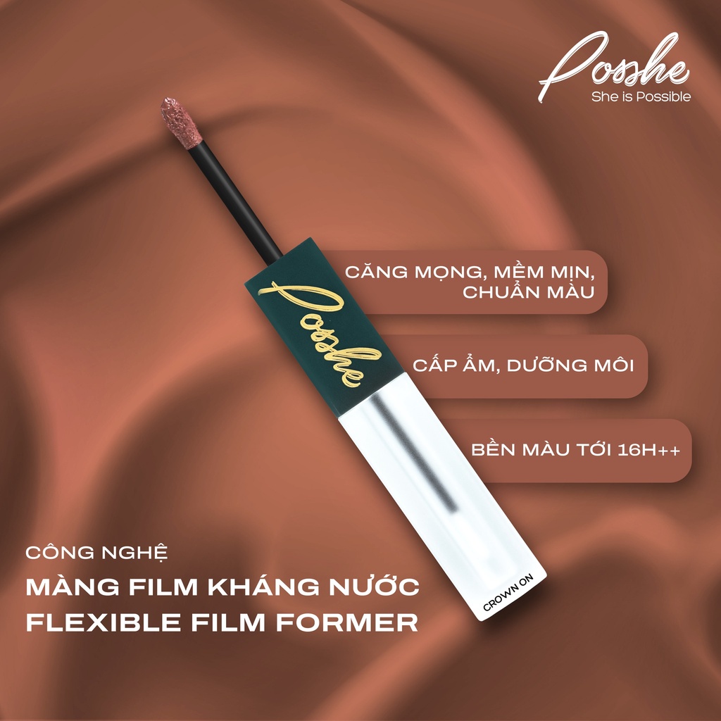 Son Kem Lì Posshe 2 Đầu Chính Hãng - Version Mới Bền Màu 16h