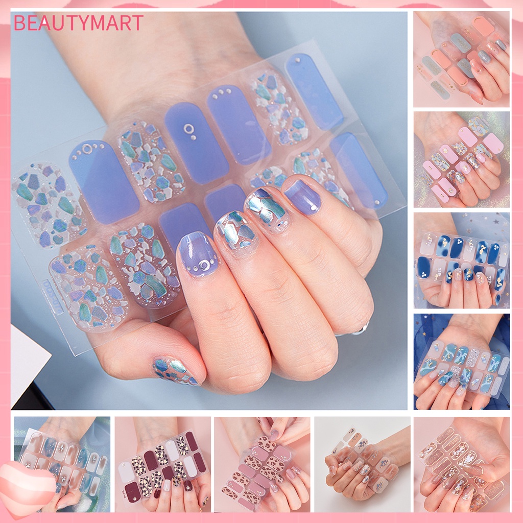 1 Bộ Nhãn Dán Móng Tay Bằng Nhựa Siêu Mỏng Không Gây Kích Ứng Có Thể Tháo Rời