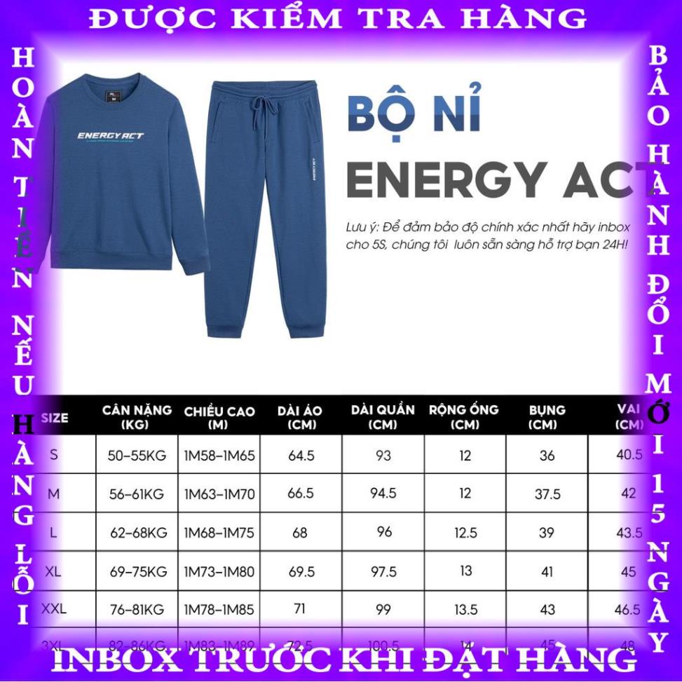 Bộ Quần Áo Nỉ Nam 5S, Chất Liệu Cotton USA Cao Cấp, Dày Dặn, Mềm Mịn, Thiết Kế Thể Thao, Năng Động (01-BNI22037) letuan