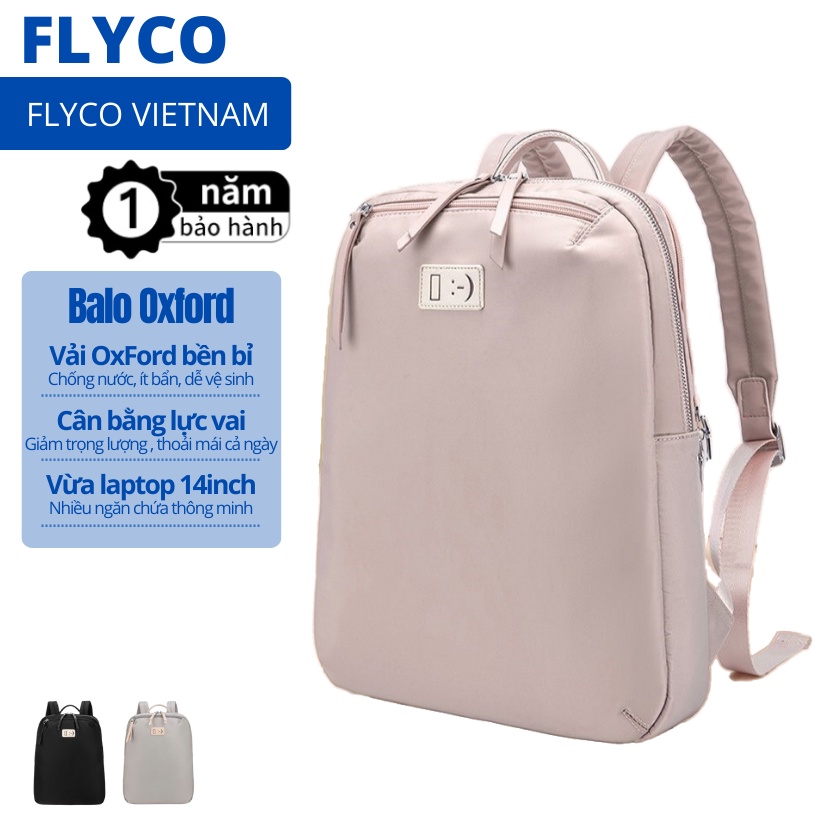 Balo Chống Nước, Xước Thời Trang Hàn Quốc Cao Cấp Đựng Laptop Macbook FLYCO - túi balo cặp xách da sinh học viên nam nữ