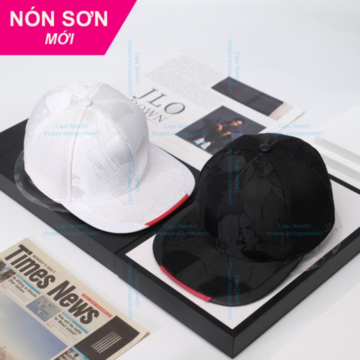 1 Cặp 2 Nón Sơn Snapback Vân Đá Đen Và Vân ĐáTrắng Chính Hãng Hàng Chuẩn Tem 7 Màu Cao Cấp Mới / Nón Kết Sơn