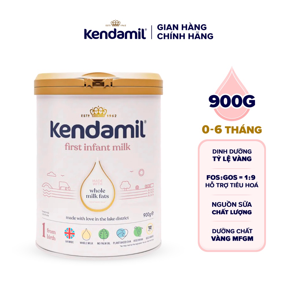Sữa Công Thức Nguyên Kem Kendamil Số 1 900g
