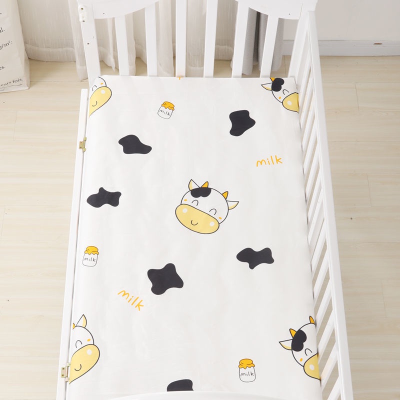 Children's Pure Cotton Fitted Sheet One-Piece Mattress Cover Protective Cover Non-Slip Crib Bed Cove
