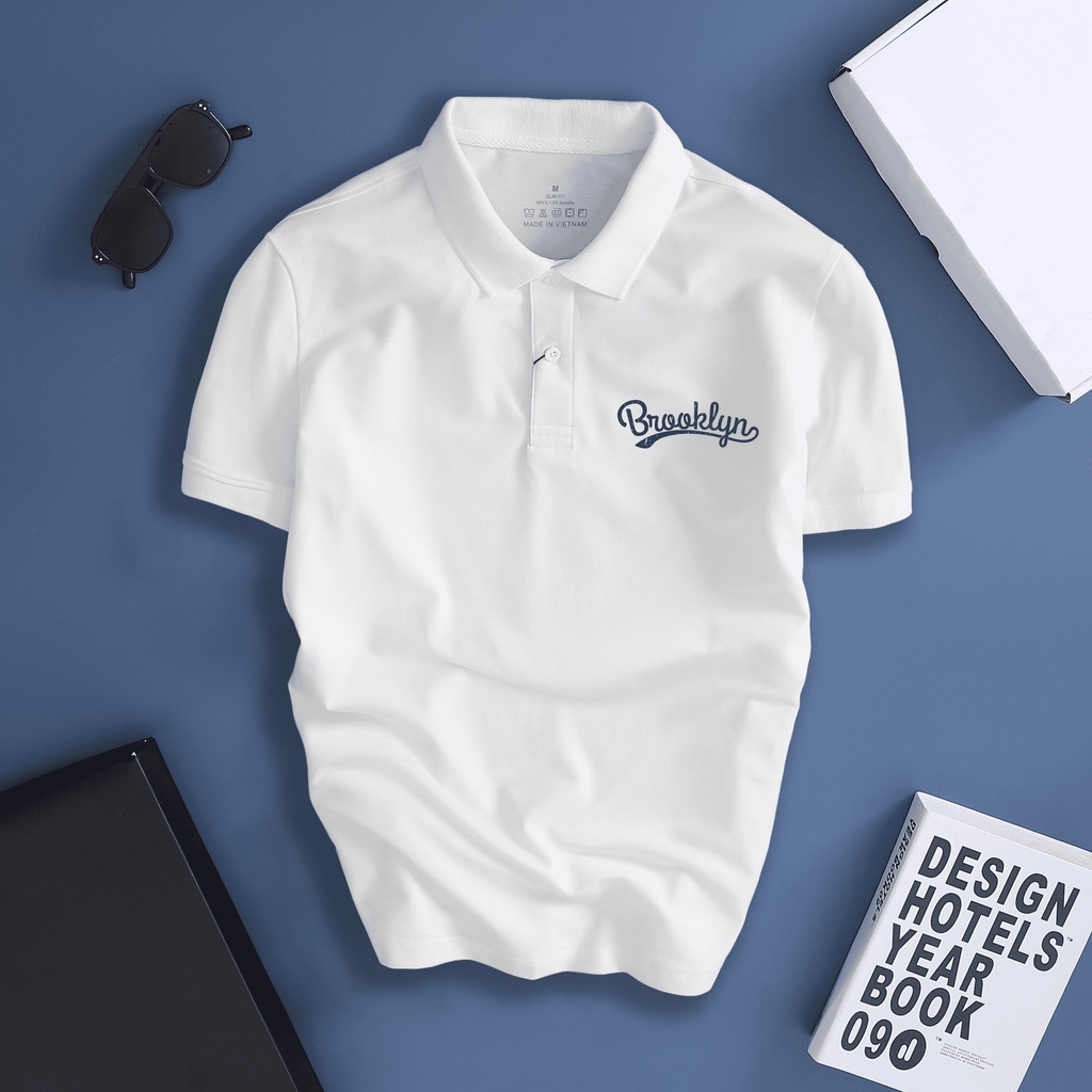 Áo Polo Brooklyn Vintage Nam Nữ Tay Ngắn Chất CVC cá sấu cao cấp, Thoáng Mát ,Phong Cách Trẻ Trung