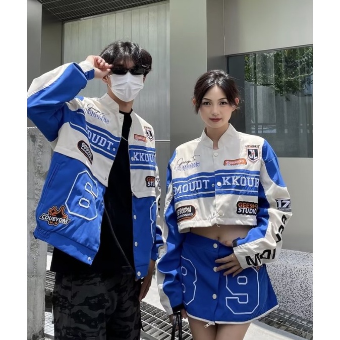 Áo Khoác Bóng Chày Dáng Rộng Phong Cách Hip Hop Cá Tính Cho Nam