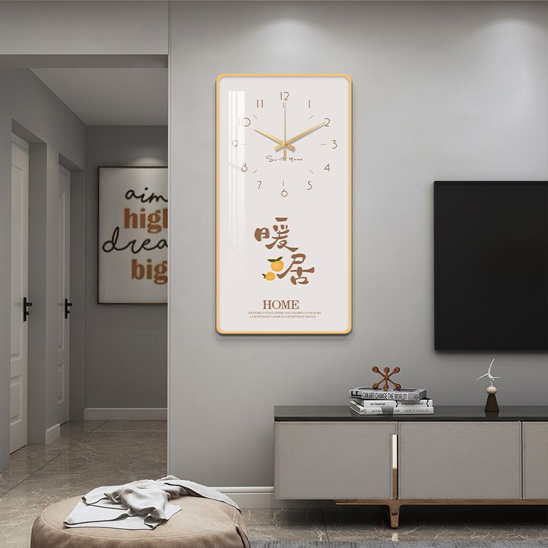 Ping An Xile Wall Clock Living Room Home Fashion Crystal Porcelain Clock Wall Hanging Light Luxury a