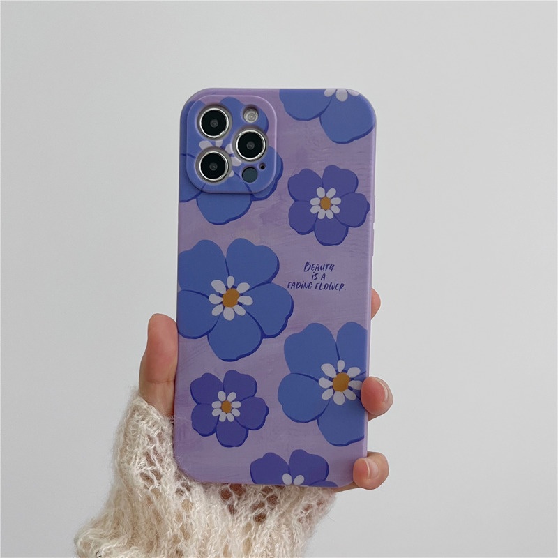 Ốp Điện Thoại Dẻo Họa Tiết Hoa Tím &amp; Tím Cho iphone 13 12 11 Pro Max 13 12 Mini X XS Max XR 6 7 8 Plus SE 2020 6Plus 7Plus