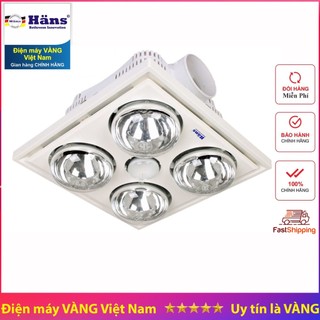 Đèn sưởi nhà tắm 4 bóng lắp âm trần hans h4-b - màu bạc