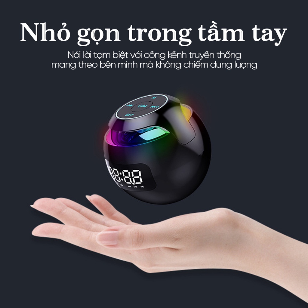 Loa Bluetooth Kiêm Đồng Hồ Báo Thức Sama G90S - Loa Bluetooth Siêu Bass Siêu Trầm Màn Hình Led Hiển Thị Giờ Và Pin